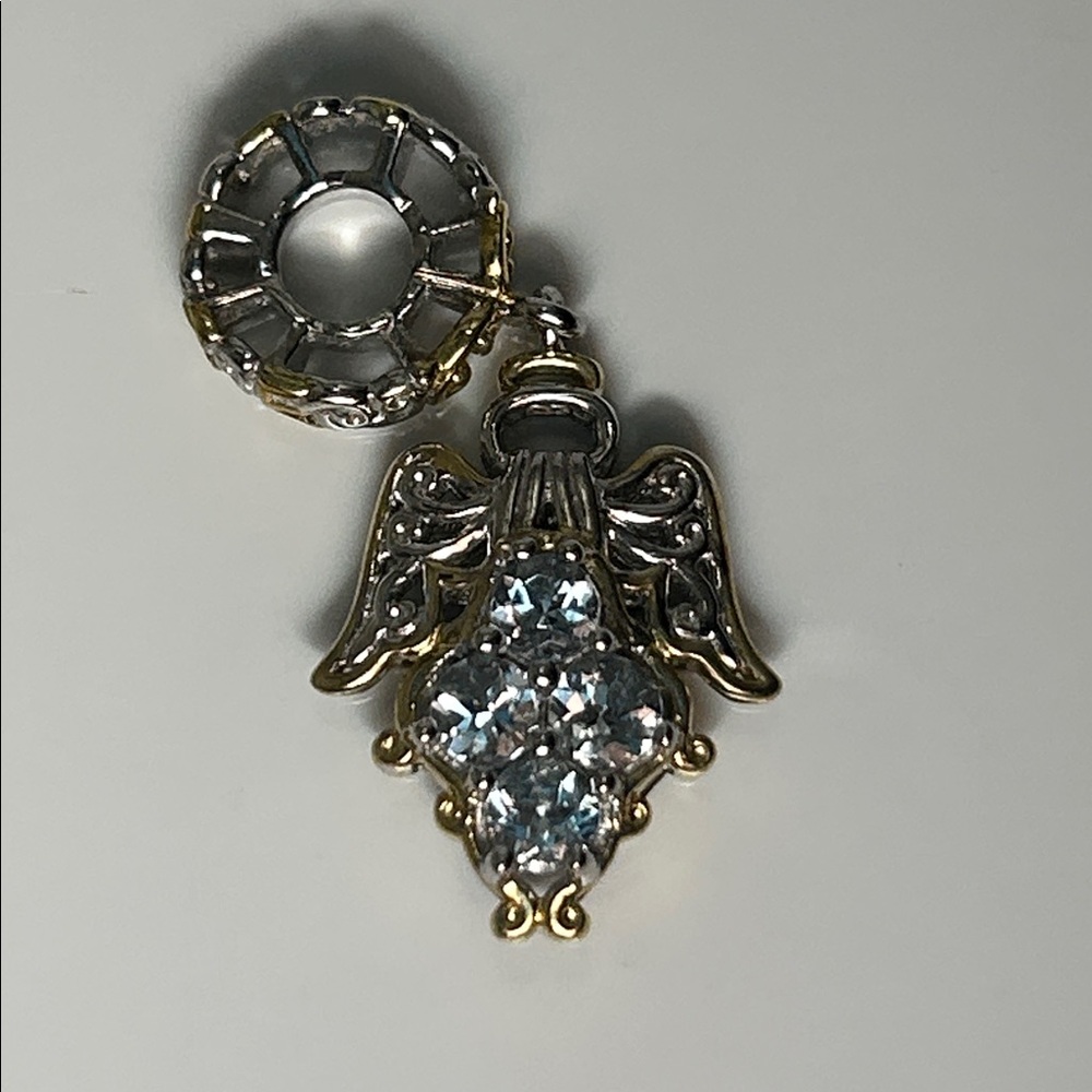 NWOT Gems EN Vogue Sterling Silver Palladium Gold Plated Angel Charm
